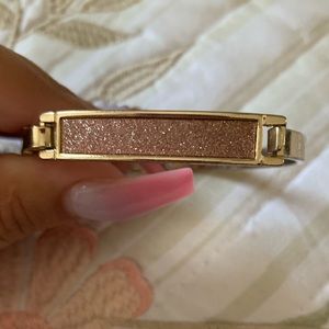 Glitter gold and pink bracelet